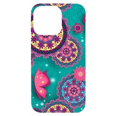 Floral Pattern Abstract Colorful Flow Oriental Spring Summer Iphone 14 Pro Max Black Uv Print Case by Cemarart