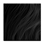 Abstract Art Black White Drawing Lines Unique Tile Coaster Front