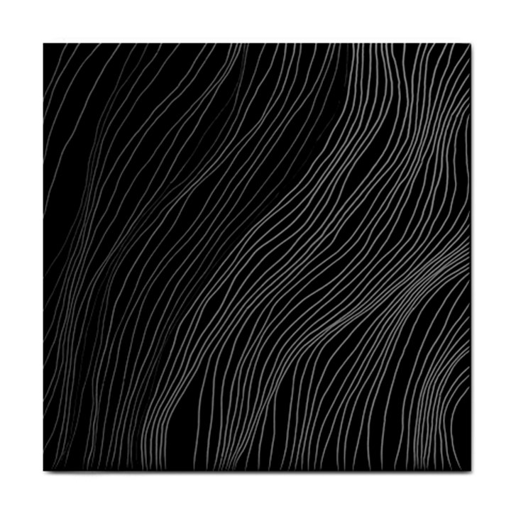 Abstract Art Black White Drawing Lines Unique Tile Coaster