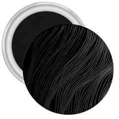 Abstract Art Black White Drawing Lines Unique 3  Magnets by Cemarart