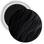 Abstract Art Black White Drawing Lines Unique 3  Magnets Front