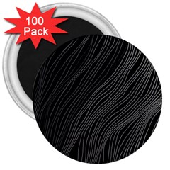 Abstract Art Black White Drawing Lines Unique 3  Magnets (100 Pack) by Cemarart