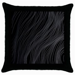 Abstract Art Black White Drawing Lines Unique Throw Pillow Case (black) by Cemarart