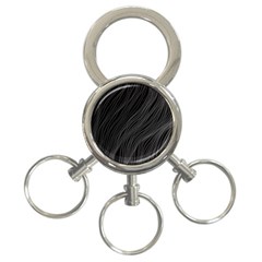 Abstract Art Black White Drawing Lines Unique 3-ring Key Chain