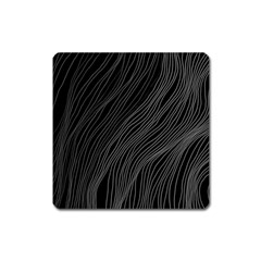 Abstract Art Black White Drawing Lines Unique Square Magnet by Cemarart