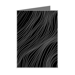 Abstract Art Black White Drawing Lines Unique Mini Greeting Card by Cemarart