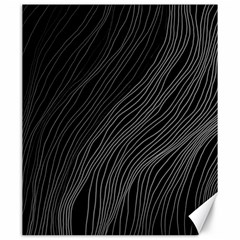 Abstract Art Black White Drawing Lines Unique Canvas 20  X 24  by Cemarart