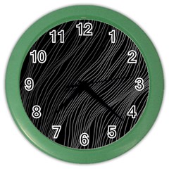 Abstract Art Black White Drawing Lines Unique Color Wall Clock by Cemarart