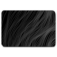 Abstract Art Black White Drawing Lines Unique Large Doormat by Cemarart