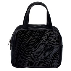 Abstract Art Black White Drawing Lines Unique Classic Handbag (one Side) by Cemarart