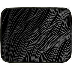 Abstract Art Black White Drawing Lines Unique Fleece Blanket (mini) by Cemarart