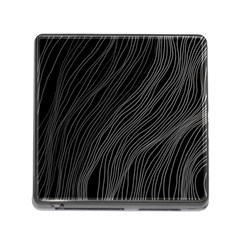 Abstract Art Black White Drawing Lines Unique Memory Card Reader (square 5 Slot) by Cemarart