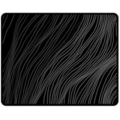 Abstract Art Black White Drawing Lines Unique Fleece Blanket (medium) by Cemarart