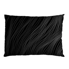 Abstract Art Black White Drawing Lines Unique Pillow Case (two Sides) by Cemarart