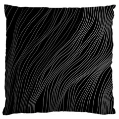 Abstract Art Black White Drawing Lines Unique Large Cushion Case (one Side) by Cemarart