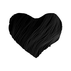 Abstract Art Black White Drawing Lines Unique Standard 16  Premium Heart Shape Cushions by Cemarart