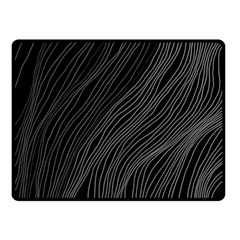 Abstract Art Black White Drawing Lines Unique Two Sides Fleece Blanket (small) by Cemarart