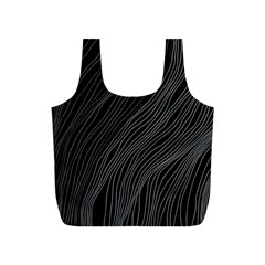 Abstract Art Black White Drawing Lines Unique Full Print Recycle Bag (s) by Cemarart