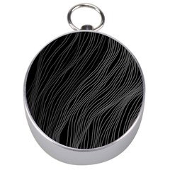 Abstract Art Black White Drawing Lines Unique Silver Compasses by Cemarart