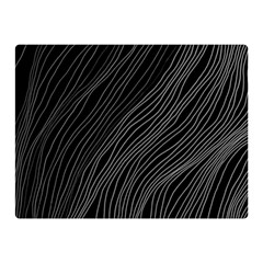 Abstract Art Black White Drawing Lines Unique Two Sides Premium Plush Fleece Blanket (mini) by Cemarart