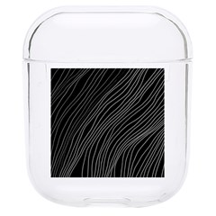 Abstract Art Black White Drawing Lines Unique Hard Pc Airpods 1/2 Case by Cemarart