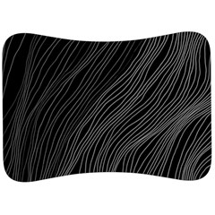 Abstract Art Black White Drawing Lines Unique Velour Seat Head Rest Cushion by Cemarart