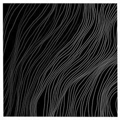 Abstract Art Black White Drawing Lines Unique Wooden Puzzle Square by Cemarart