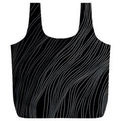 Abstract Art Black White Drawing Lines Unique Full Print Recycle Bag (xxxl) by Cemarart