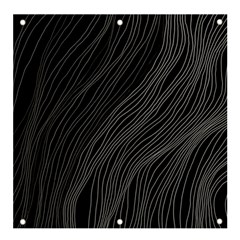 Abstract Art Black White Drawing Lines Unique Banner And Sign 4  X 4  by Cemarart