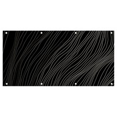 Abstract Art Black White Drawing Lines Unique Banner And Sign 8  X 4  by Cemarart