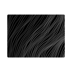 Abstract Art Black White Drawing Lines Unique Premium Plush Fleece Blanket (mini) by Cemarart