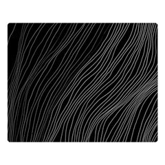 Abstract Art Black White Drawing Lines Unique Premium Plush Fleece Blanket (large)