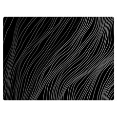 Abstract Art Black White Drawing Lines Unique Premium Plush Fleece Blanket (extra Small) by Cemarart