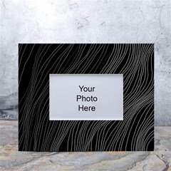 Abstract Art Black White Drawing Lines Unique White Tabletop Photo Frame 4 x6  by Cemarart