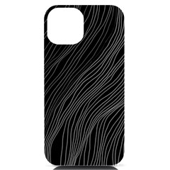 Abstract Art Black White Drawing Lines Unique Iphone 14 Black Uv Print Case by Cemarart