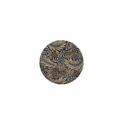 Brown Vintage Floral Pattern Damask Floral Vintage Retro 1  Mini Magnets by Cemarart