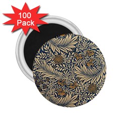 Brown Vintage Floral Pattern Damask Floral Vintage Retro 2 25  Magnets (100 Pack)  by Cemarart