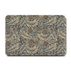 Brown Vintage Floral Pattern Damask Floral Vintage Retro Small Doormat by Cemarart