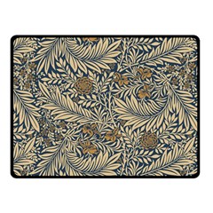 Brown Vintage Floral Pattern Damask Floral Vintage Retro Fleece Blanket (small) by Cemarart