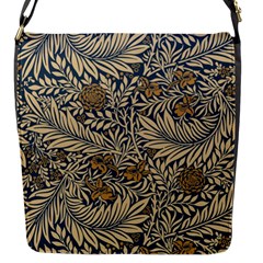 Brown Vintage Floral Pattern Damask Floral Vintage Retro Flap Closure Messenger Bag (s) by Cemarart