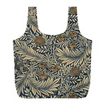 Brown Vintage Floral Pattern Damask Floral Vintage Retro Full Print Recycle Bag (L) Front