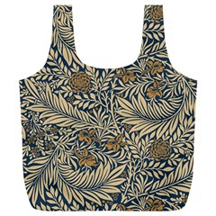 Brown Vintage Floral Pattern Damask Floral Vintage Retro Full Print Recycle Bag (xl) by Cemarart