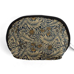 Brown Vintage Floral Pattern Damask Floral Vintage Retro Accessory Pouch (medium) by Cemarart