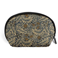 Brown Vintage Floral Pattern Damask Floral Vintage Retro Accessory Pouch (large) by Cemarart