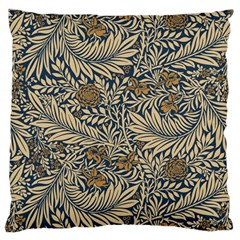 Brown Vintage Floral Pattern Damask Floral Vintage Retro Large Premium Plush Fleece Cushion Case (two Sides) by Cemarart