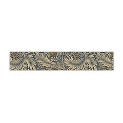 Brown Vintage Floral Pattern Damask Floral Vintage Retro Premium Plush Fleece Scarf (mini) by Cemarart