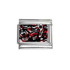 Shape Line Red Black Abstraction Italian Charm (9mm) by Cemarart