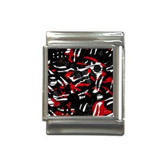 Shape Line Red Black Abstraction Italian Charm (13mm) by Cemarart