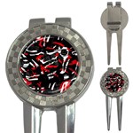 Shape Line Red Black Abstraction 3-in-1 Golf Divots Front