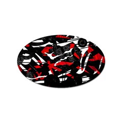 Shape Line Red Black Abstraction Sticker Oval (100 Pack) by Cemarart